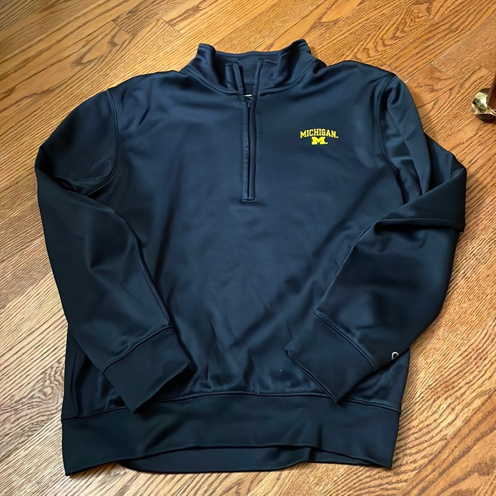 Michigan long sleeve zip shirt size small champion